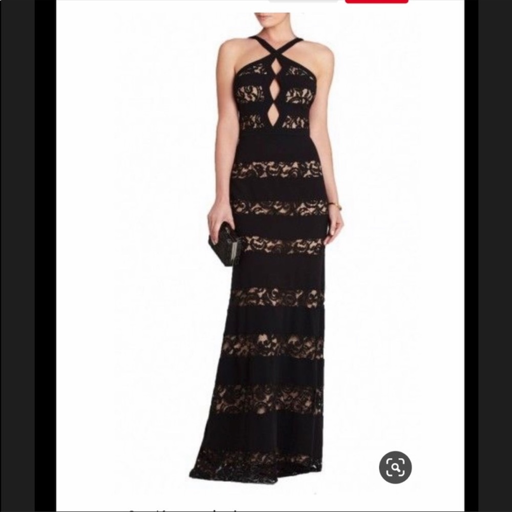 NWOT Bcbgmaxazria black halter gown - Picture 6 of 6